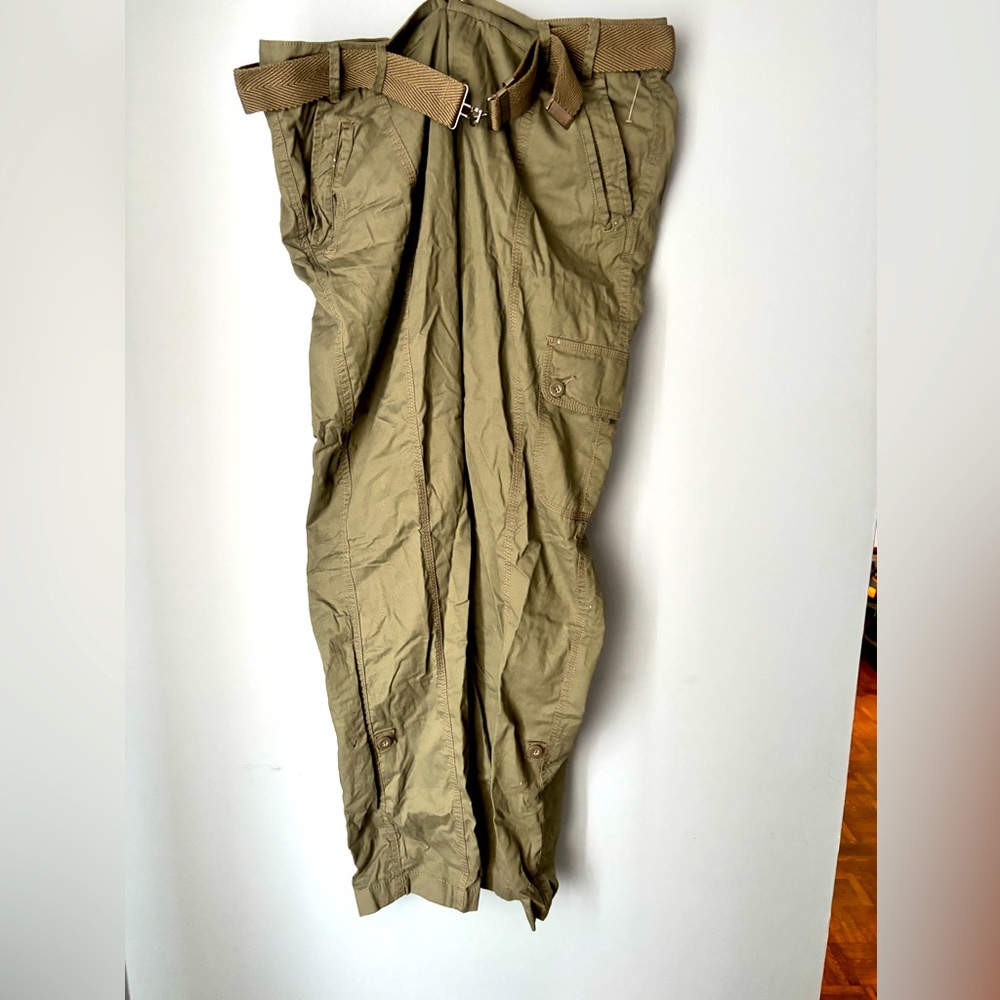 Khaki Cargo Pants with Belt